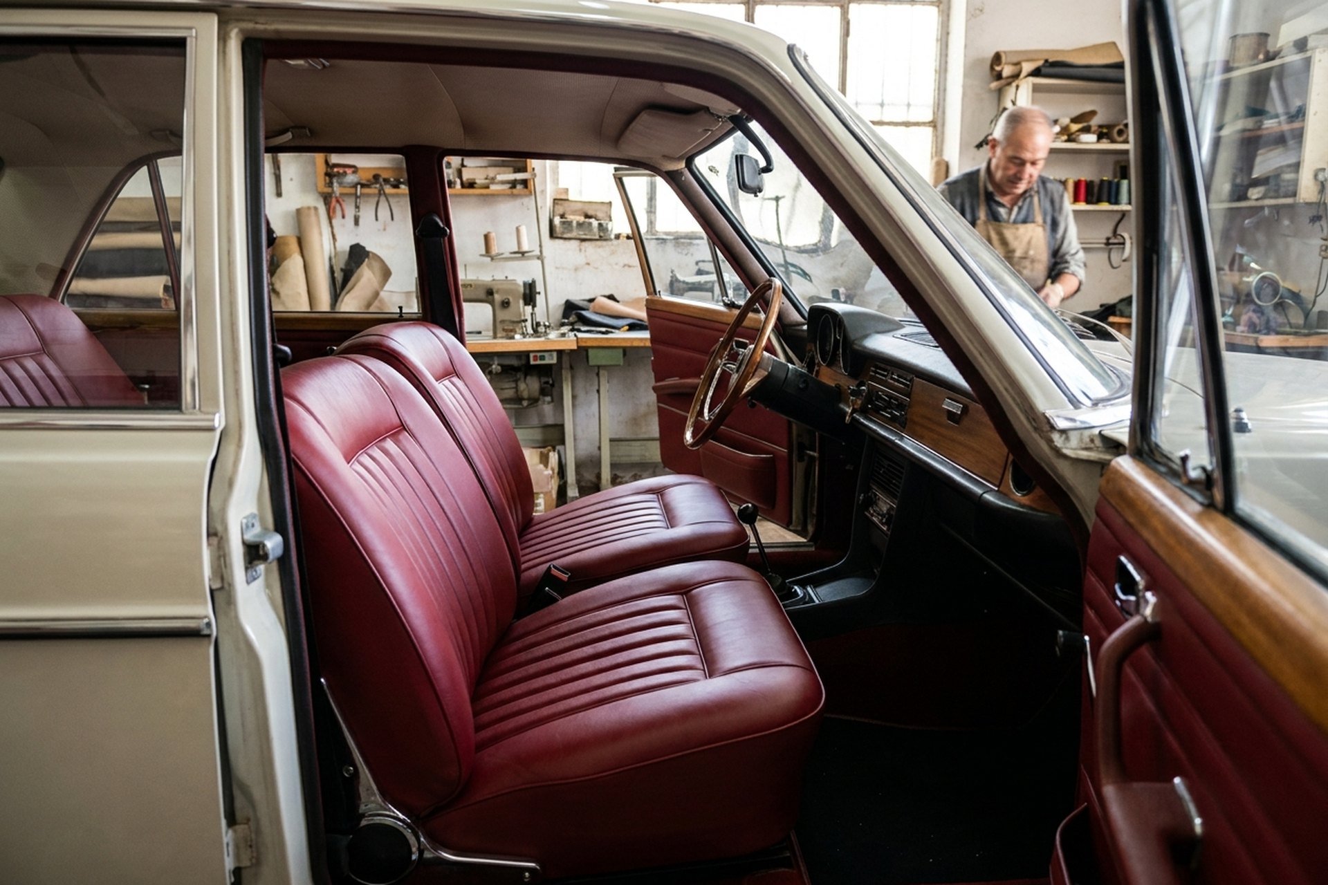 Interior de coche clásico en Tapicería El Toscar